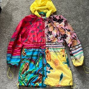 Farm Rio Multicolor Raincoat Small EUC